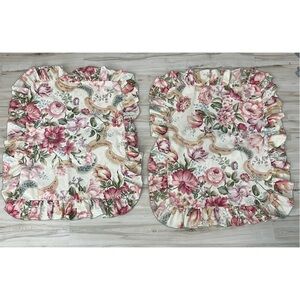Martha Stewart Vintage 80s Floral Ruffled Pillow Shams Set of 2